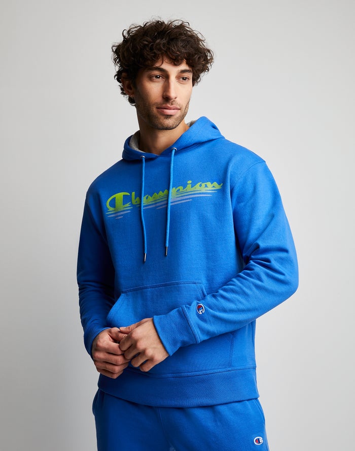 Champion Powerblend Fleece Ripple Effect Hoodie Heren - Blauw - Belgie 2084UBZIJ